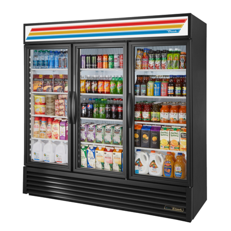 True GDM-72-HC~TSL01 78-Inch 3-Section Glass Door Display Refrigerator