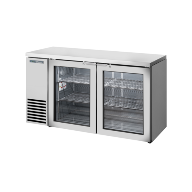 True Refrigeration 60-1/8" Stainless Steel 2-Door Back Bar Refrigerator (TBB24-60-2G-Z1-SFT-S-1)