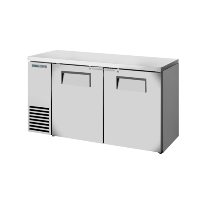 True TBB24-60-2S-Z1-SFT-S-1 60-1/8" Two-Door Stainless Steel Back Bar Refrigerator (Outdoor Rated)