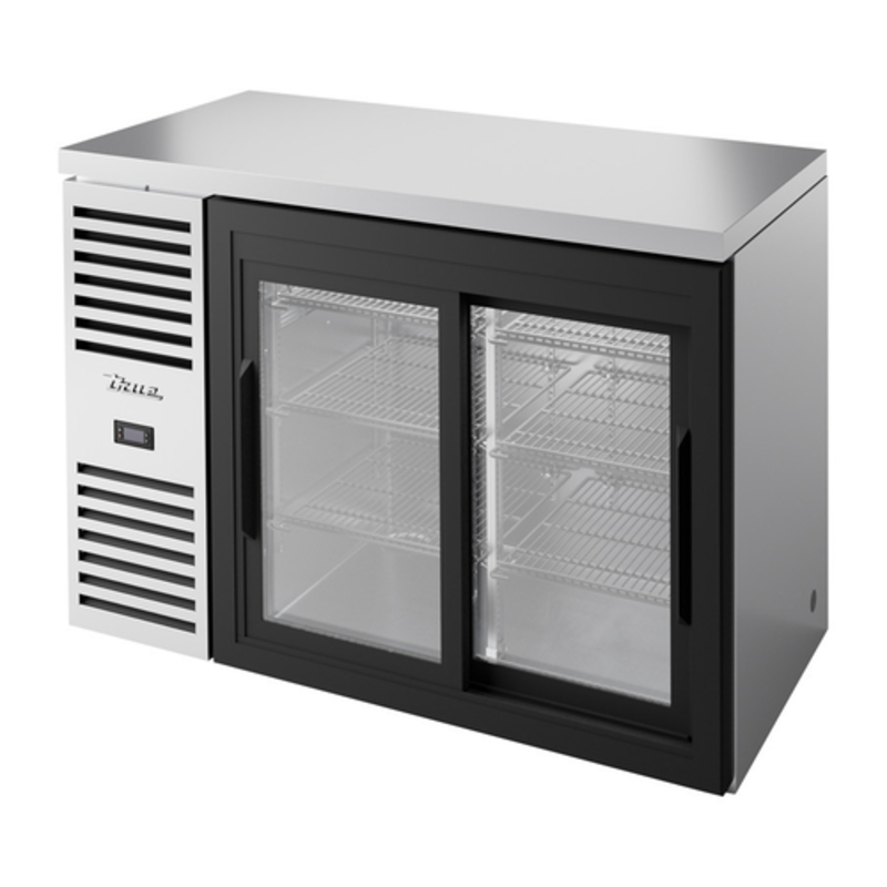True TBR48-RISZ1-L-S-11-1 48-Inch Stainless Steel Sliding Door Back Bar Cooler