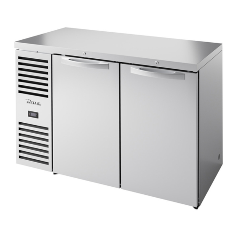 True Refrigeration TBR52-RISZ1-L-S-SS-1 52-Inch Two-Door Stainless Steel Refrigerated Back Bar Cabinet