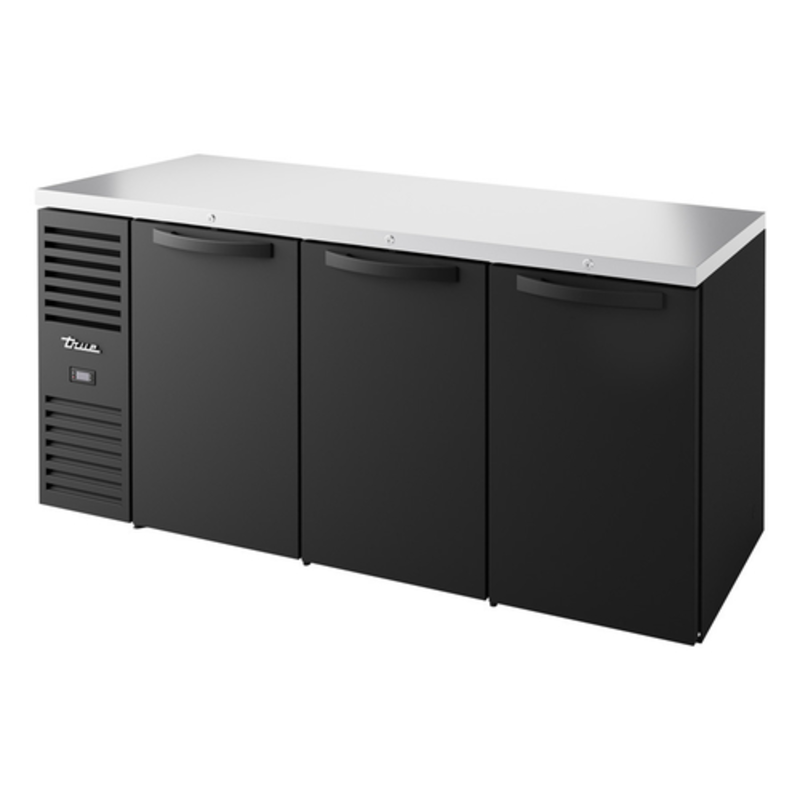 True TBR72-RISZ1-L-B-SSS-1 72-Inch Black Solid Door Refrigerated Back Bar Cooler