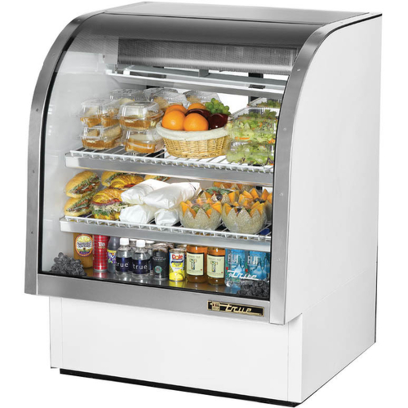 True TCGG-36-HC-LD 36-1/4" Refrigerated Curved Glass Deli Display Case