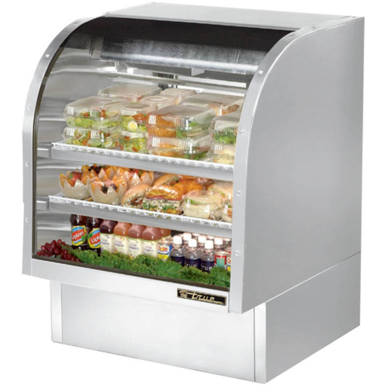 True TCGG-36-S-HC-LD 36-1/4" Deli Display Refrigerator with Curved Glass