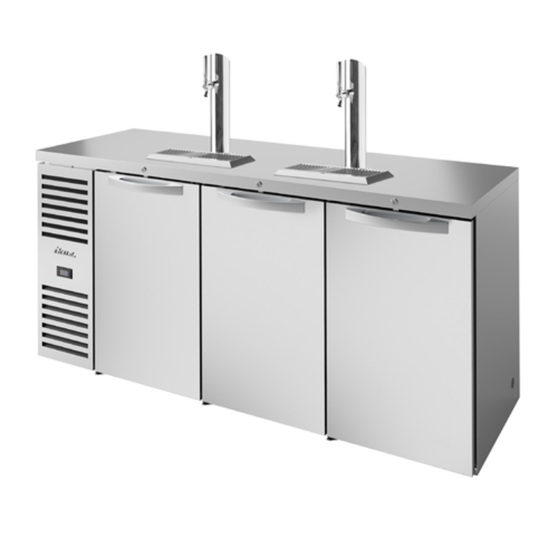 True TDR84-RISZ1-L-S-SSS-1 84-Inch 3-Door Stainless Steel Refrigerated Draft Beer Cooler