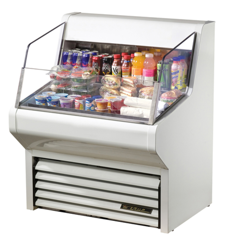 True THAC-36-HC-LD 36" Black Horizontal Open Refrigerated Merchandiser
