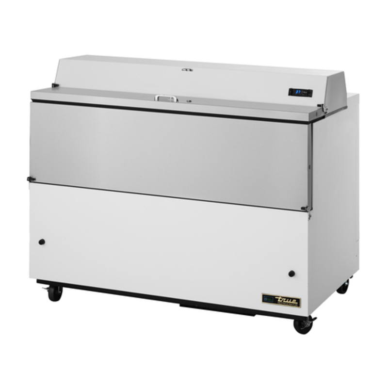 True TMC-58-HC 16-Crate Mobile Milk Cooler with Stainless Steel Drop-Front