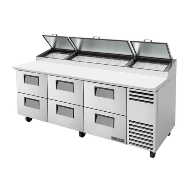 True TPP-AT2-93D-6-HC 93.38-Inch 6-Drawer Refrigerated Pizza Prep Counter