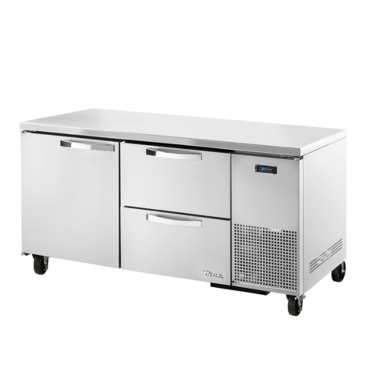 True TUC-67D-2-HC~SPEC3 67-Inch Deep Undercounter Cooler with Mixed Door and Drawer Storage