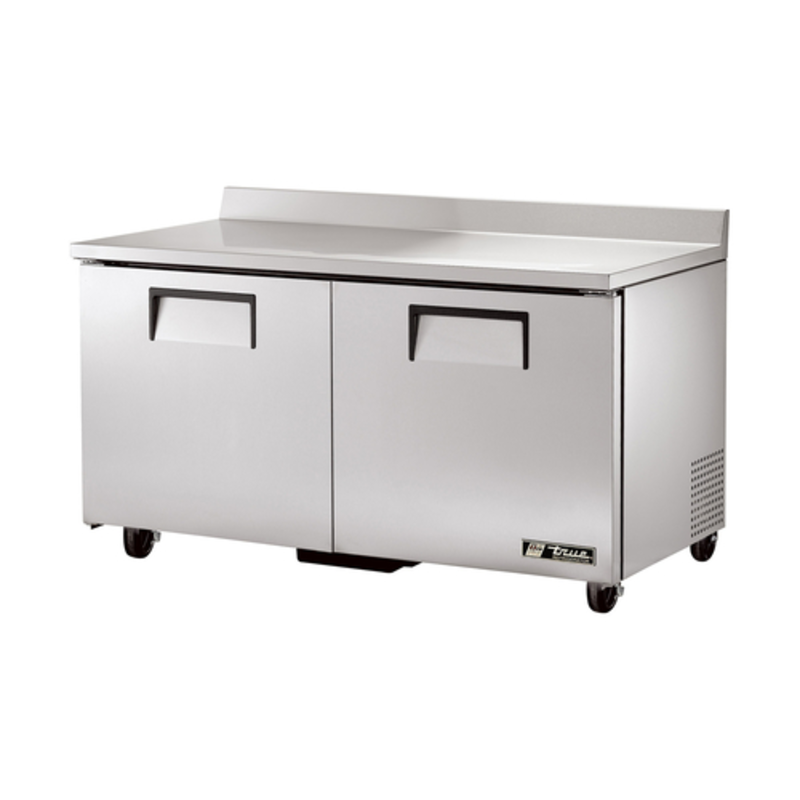 True Refrigeration TWT-60-HC 60-Inch Stainless Steel Worktop Refrigerator with Solid Doors