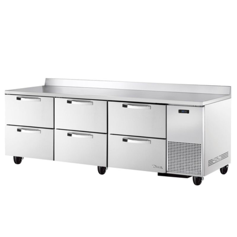 True Refrigeration TWT-93D-6-HC~SPEC3 93-Inch Spec Series 3 Worktop Refrigerator with 6 Drawers