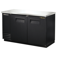 True TBB-2-HC 59" Black Solid Door Commercial Refrigerated Back Bar Cooler