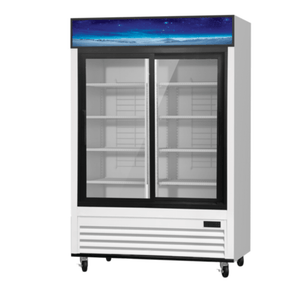 Blue Air BGM47SLW-HC 54-Inch White Sliding Glass Door Refrigerated Merchandiser, 41 Cu. Ft.