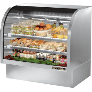 True TCGG-48-S-HC-LD 48.25" Refrigerated Curved Glass Deli Merchandiser