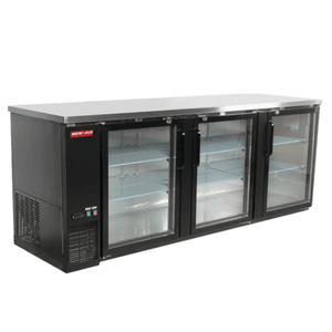 New Air NBB-90-SG 90.5-Inch Three-Door Glass Back Bar Refrigerator, 32 Cu. Ft.