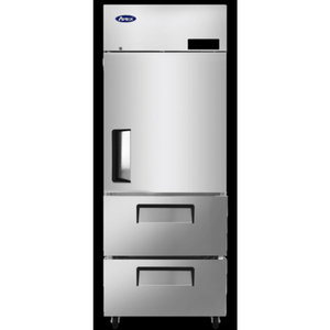 Atosa MBF8021GR 28.75-Inch Commercial Reach-In Freezer with Half Door and Dual Drawers