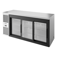 True TBR72-RISZ1-L-S-111-1 72-Inch 3-Glass Sliding Door Back Bar Cooler with Stainless Steel Finish
