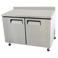 EFI CWDR2-48VC 48" 2-Door Refrigerated Worktop Counter with Backsplash