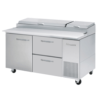 Blue Air 67-Inch Pizza Prep Table with 1 Door and 2 Drawers BAPP67-D2R-HC