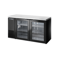 True TBB24-60-2G-Z1-SFT-B-1 60-Inch 2-Door Glass Back Bar Refrigerator - Black