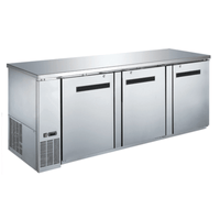 EFI Sales CBBSDR3-90CC 90.4-Inch Stainless Steel Solid Door Back Bar Refrigerator