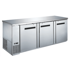 EFI Sales CBBSDR3-90CC 90.4-Inch Stainless Steel Solid Door Back Bar Refrigerator