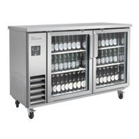 Blue Air BLNBB-60SG-HC 61-Inch 2-Glass Door Narrow Depth Back Bar Refrigerator