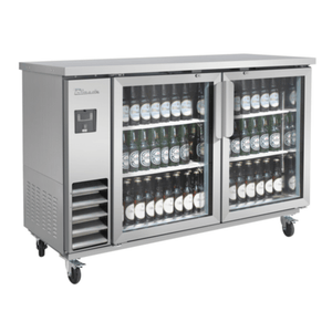 Blue Air BLNBB-60SG-HC 61-Inch 2-Glass Door Narrow Depth Back Bar Refrigerator