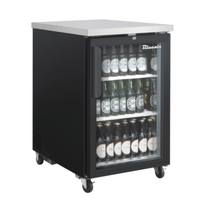 Blue Air BLBB23-1BG-HC 24-1/8" Black Glass Door Refrigerated Back Bar Cabinet