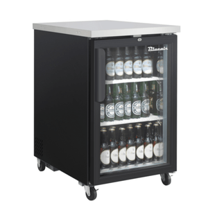 Blue Air BLBB23-1BG-HC 24-1/8" Black Glass Door Refrigerated Back Bar Cabinet