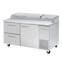 Blue Air BAPP67-D2L-HC 67-Inch Commercial Refrigerated Pizza Prep Table with 2 Drawers and 1 Door