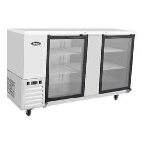 Atosa SBB69GGRAUS1 68-Inch Stainless Steel Refrigerated Back Bar Cooler with 2 Glass Doors