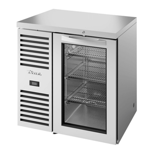 True TBR32-RISZ1-L-S-G-1 32-Inch Outdoor-Rated Glass Door Back Bar Cooler, Stainless Steel