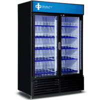 QBD CD47-HC 52" Black Double Glass Door Merchandiser Refrigerator
