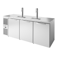 True TDR84-PTSZ1-L-S-SSS-SSS-1 84-Inch Dual-Sided Stainless Steel Commercial Kegerator