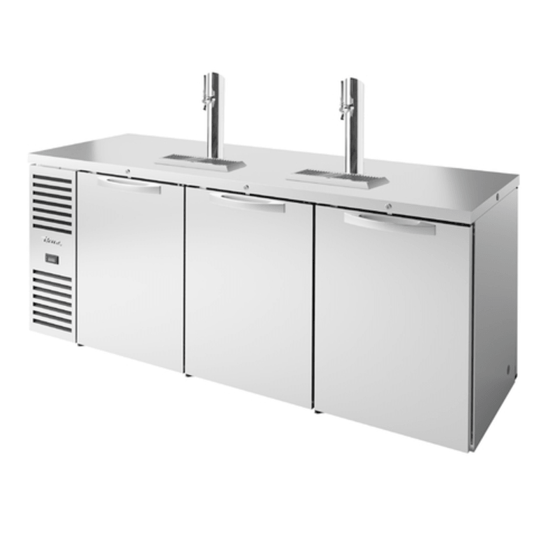 True TDR84-PTSZ1-L-S-SSS-SSS-1 84-Inch Dual-Sided Stainless Steel Commercial Kegerator