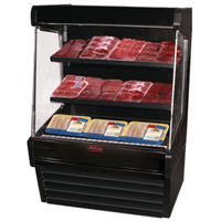 Howard-McCray SC-OM30E-3L-B-LED 39-Inch Black Open Refrigerated Meat Merchandiser