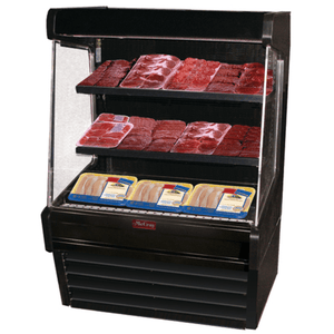 Howard-McCray SC-OM30E-3L-B-LED 39-Inch Black Open Refrigerated Meat Merchandiser
