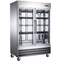 EFI C2-54GDSVCX 54" Stainless Steel 2-Door Glass Display Refrigerator