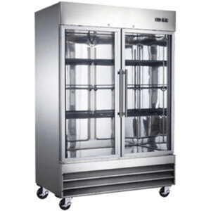 EFI C2-54GDSVCX 54" Stainless Steel 2-Door Glass Display Refrigerator