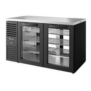 True TBR60-PTSZ1-L-B-GG-GG-1 60-Inch Black Pass-Through Back Bar Refrigerator with Glass Doors