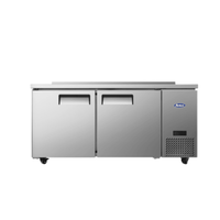Atosa MGF67GR 67-Inch Commercial Worktop Refrigerator with 4-Inch Backsplash - 18.5 Cu. Ft.