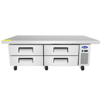 Atosa MGF8454GR 76-Inch Stainless Steel Refrigerated Chef Base