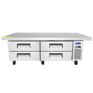 Atosa MGF8454GR 76-Inch Stainless Steel Refrigerated Chef Base
