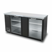 Blue Air BBB69-3BG-HC 69-Inch Glass Door Refrigerated Back Bar Cooler
