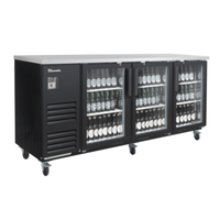 Blue Air BLBB90-4BG-HC 90-Inch Three-Door Glass Back Bar Cooler