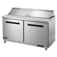 Arctic Air AST60R 61.25-Inch Two-Door Refrigerated Salad and Sandwich Prep Table