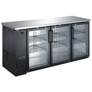EFI 72.5" Refrigerated Back Bar Cooler with Sliding Glass Doors CBBGDS3-72CC