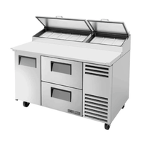 True Refrigeration TPP-AT-60D-2-HC 60.25-Inch Pizza Prep Station with Drawers and Door