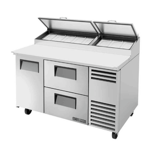 True Refrigeration TPP-AT-60D-2-HC 60.25-Inch Pizza Prep Station with Drawers and Door